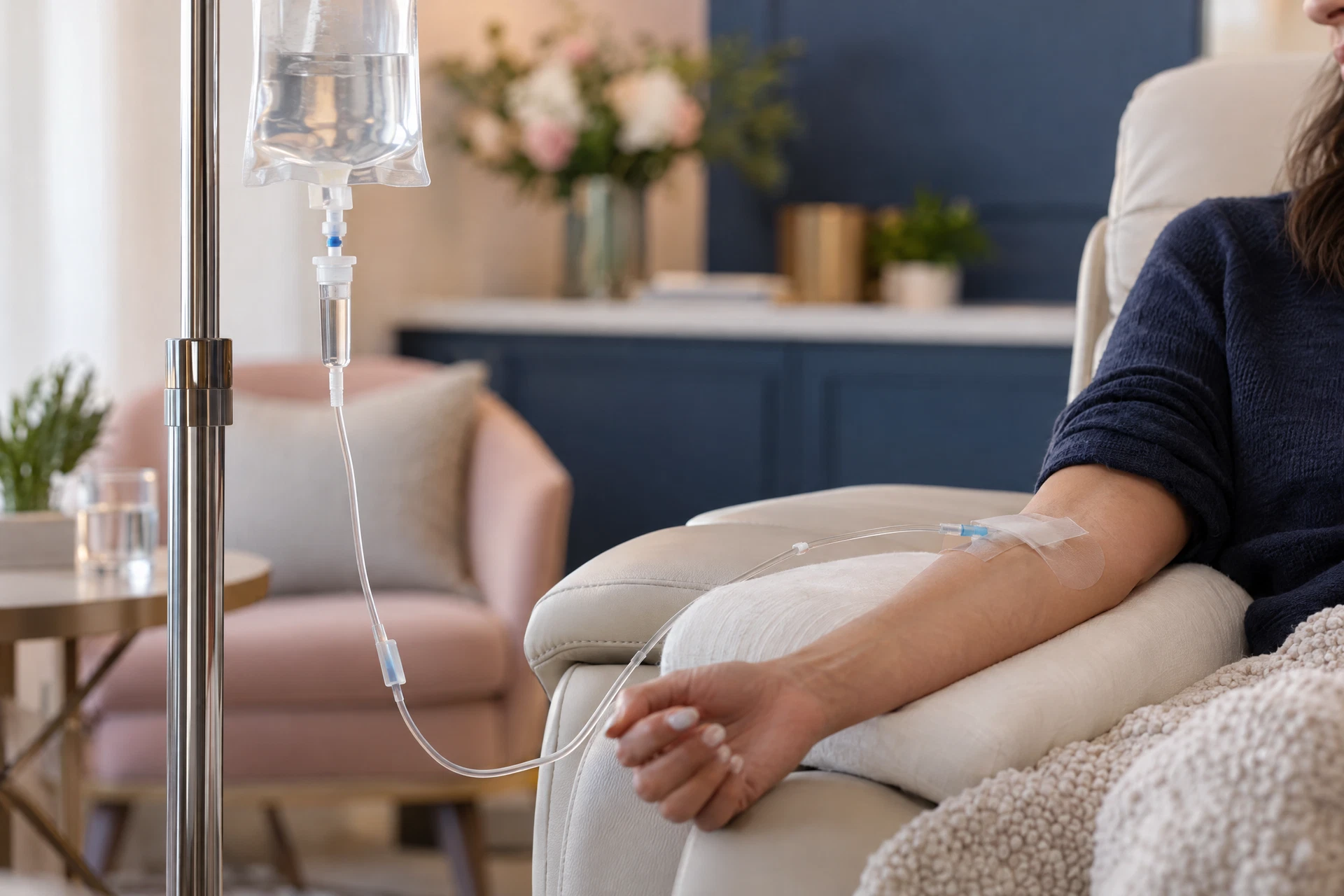 Imagen ilustrativa de equipo de terapia intravenosa